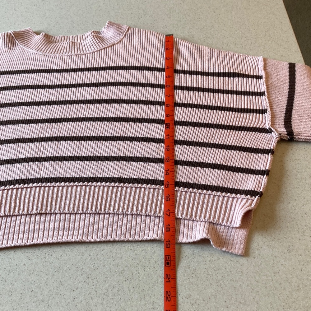 Free People Striped Cropped Sweater Women Size M - Picture 6 of 15